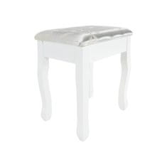 KONDELA Toaletný stolík s taburetkou Linet New - biela / strieborná / zlatá