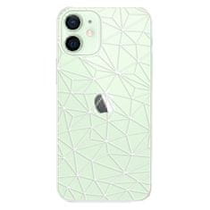 iSaprio Silikónové puzdro - Abstract Triangles 03 - white pre Apple iPhone 12 Mini