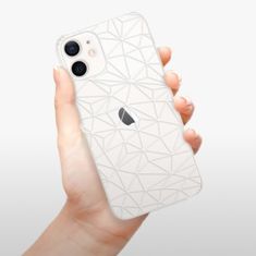 iSaprio Silikónové puzdro - Abstract Triangles 03 - white pre Apple iPhone 12 Mini