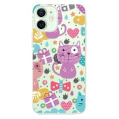 iSaprio Silikónové puzdro - Cat pattern 01 pre Apple iPhone 12 Mini