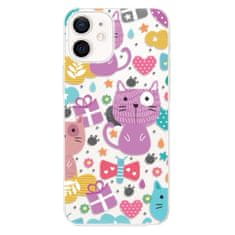 iSaprio Silikónové puzdro - Cat pattern 01 pre Apple iPhone 12 Mini