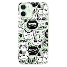 iSaprio Silikónové puzdro - Cat pattern 03 pre Apple iPhone 12 Mini