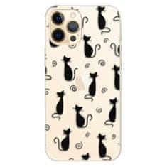 iSaprio Silikónové puzdro - Cat pattern 05 - black pre Apple iPhone 12 Pro Max