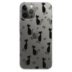 iSaprio Silikónové puzdro - Cat pattern 05 - black pre Apple iPhone 12 Pro Max