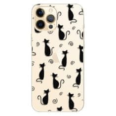 iSaprio Silikónové puzdro - Cat pattern 05 - black pre Apple iPhone 12 Pro