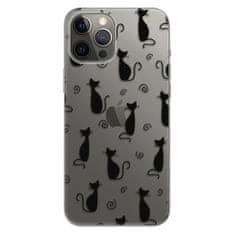 iSaprio Silikónové puzdro - Cat pattern 05 - black pre Apple iPhone 12 Pro