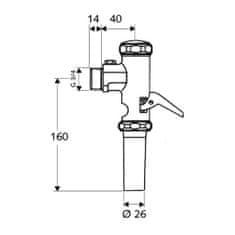 SCHELL Schell - tlakový WC splachovač s páčkou 3/4 “, SCHELLOMAT, chróm 022380699 