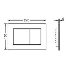Tece TECEnow - Plastové ovládacie tlačidlo pre WC, matný chróm 9240402