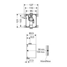 Ideal Standard IS + P 2 - Pisoár Ideal Standard s tlačným splachovaním Schell, biela/chróm