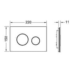 Tece TECEloop - Ovládacie tlačidlo pre WC, biela/chróm 9240660