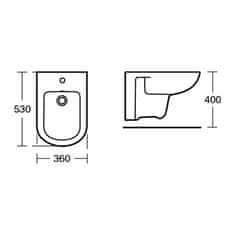 Ideal Standard Ideal Standard Tempo - Závesný bidet 36x54cm, biela T509501