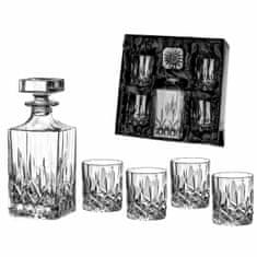 Diamante Dorchester päťdielny whisky set - 4x whisky pohár a 1x whisky fľaša