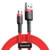 BASEUS Cafule Cable Durable Nylon Braided Wire USB / micro USB QC3.0 1.5A 2M black-red (CAMKLF-C91)