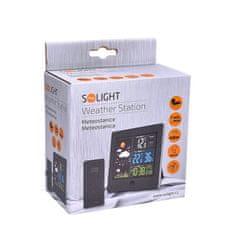 Solight Solight meteostanice, farebný LCD, teplota, vlhkosť, RCC, čierna TE80