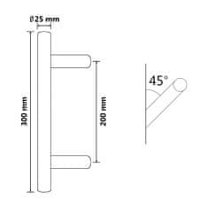 Vidaxl Madlo na dvere 300 mm nehrdzavejúca oceľ