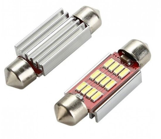 SEFIS LED žiarovka 39mm 12V 12SMD 4014 biela