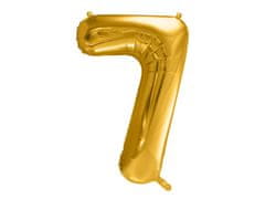 PartyDeco Fóliový balón Číslo 7 zlatý 86cm