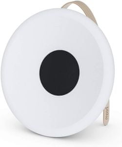 moderný Bluetooth reproduktor mooni eclipse speaker silný zvuk možnosť stereo párovania 2000mAh batéria výdrž na nabitie 4 h prehrávania odolný striekajúcej vode rgb a biele podsvietenie svetelné režimy a úrovne jasu microUSB nabíjanie hudobný výkon 10 W rukoväť z borovicového dreva pripravené pre bezdrôtové nabíjanie Wirefree