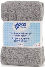 XKKO Organic Froté obrúsky 40x40 - Grey (2ks)