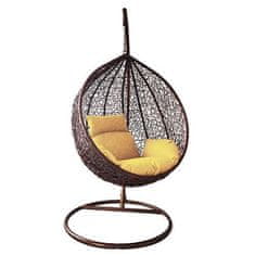 ST LEISURE EQUIPMENT Kreslo BORNEO NATURAL, max. 150 kg, PE rattan, hojdacie, záhradné, s vankúšom a poduškou