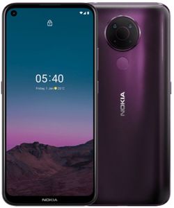 moderný mobilný dotykový telefón smartphone Nokia 5.4 bluetooth wifi google assistant 4000mAh batéria LTE sieť dual sim microSD karta HD + displej 48 5 2 2 mpx zadný fotoaparát 16MPx predný fotoaparát zadný blesk android 10 štýlový dizajn inšpirovaný severom