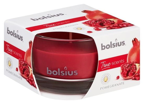 Bolsius Sviečka Bolsius Jar True Scents 50/80 mm, vonná, granátové jablko