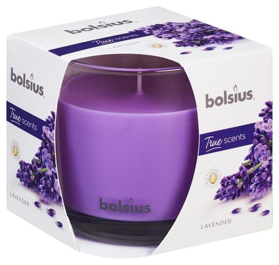 Bolsius Sviečka Bolsius Jar True Scents 95/95 mm, vonná, levanduľa