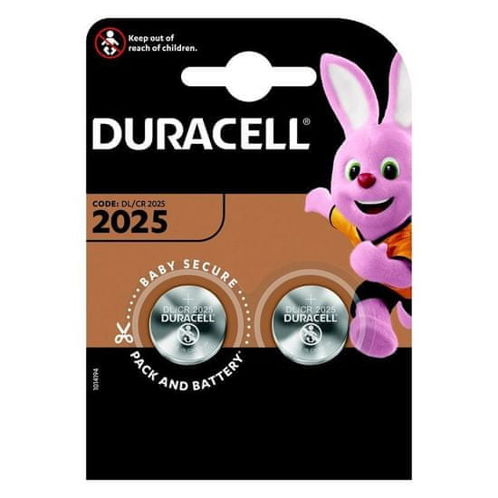 HJ Gombíková 3V Lítiová batéria DURACELL CR2025, 2ks (blister)