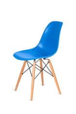 KINGHOME DSW WOOD stolička modrá.11 - polypropylén, bukový podstavec