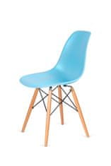 KINGHOME DSW WOOD stolička ocean blue .25 - polypropylén, bukový podstavec