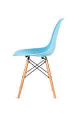 KINGHOME DSW WOOD stolička ocean blue .25 - polypropylén, bukový podstavec
