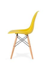 KINGHOME DSW WOOD stolička slnečná žltá.09 - podstavec z bukového dreva