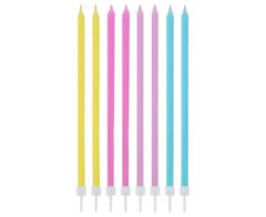 Narodeninové sviečky - pastelové - 14,5 cm - 16 ks