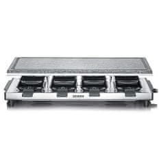 SEVERIN Raclette gril , RG 2374, celokameň, nerez, 8 panvičiek, 1 500 W