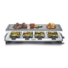 SEVERIN Raclette gril , RG 2374, celokameň, nerez, 8 panvičiek, 1 500 W