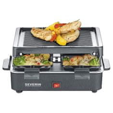 SEVERIN Raclette gril , RG 2370, kompaktný, 4 panvičky, vrúbkovaný nepriľnavý povrch, 600 W