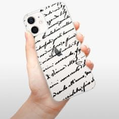 iSaprio Silikónové puzdro - Handwriting 01 - black pre Apple iPhone 12