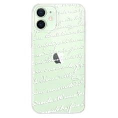 iSaprio Silikónové puzdro - Handwriting 01 - white pre Apple iPhone 12