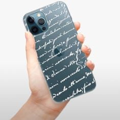 iSaprio Silikónové puzdro - Handwriting 01 - white pre Apple iPhone 12 Pro
