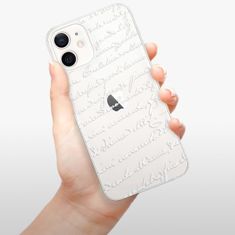 iSaprio Silikónové puzdro - Handwriting 01 - white pre Apple iPhone 12
