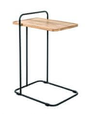 Mørtens Furniture Odkladací stolík Everit, 73 cm, čierna / dub