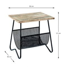 Mørtens Furniture Odkladací stolík Lennie, 51 cm, čierna