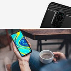 IZMAEL Carbon Shield TPU puzdro pre Xiaomi Redmi Note 9/Redmi 10X 4G - Modrá KP9444