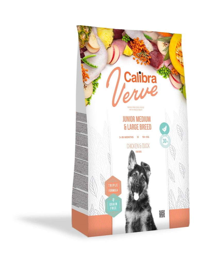 Calibra Dog Verve Grain Free Junior Medium & Large Chicken & Duck 12 kg