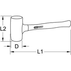 KS Tools Kladivo s mäkkým čelom bez spätného rázu, 620g