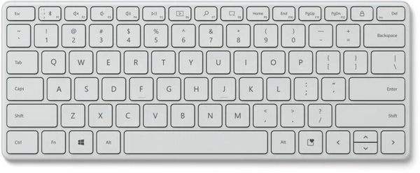 Klávesnica Microsoft Bluetooth Designer Compact Keyboard, CZ/SK, biela (21Y-00044), bezdrôtová s bluetooth, domáce použitie, práce, membránové klávesy, rozloženie CZ/SK