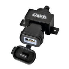 LAMPA Nabíjačka USB s upevňovačom na skrutky 2400 mA 12/24 V USB-FIX OMEGA