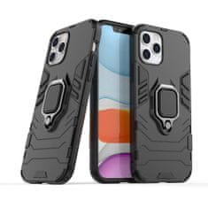 IZMAEL Odolné Puzdro Ring Armor Case pre Apple iPhone 12/iPhone 12 Pro - Čierna KP9705