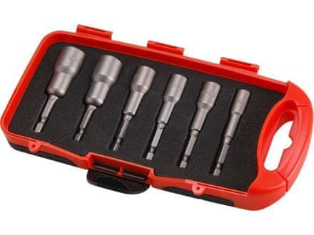 Extol Premium Kľúče nástrčné do vŕtačky (8819630) magnetické so 6-hrannou stopkou 1/4″, sada 6ks, 6-13mm