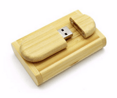 CTRL+C Sada: drevený USB ovál v boxe, bambus, 128 GB, USB 3.0 / 3.1